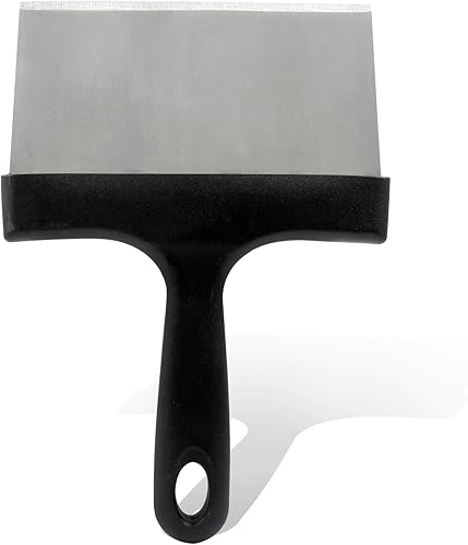 Miniatura 2 de Moicstiy Rascador de parrilla de acero inoxidable con mango de plástico, rascador de alimentos resistente, herramienta de cocina para barbacoa al