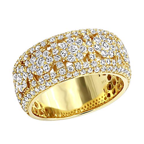 Mens Rings 14k Gold Unique Mens Diamond Wedding Band 2.75ctw (Yellow Gold, Size 11)