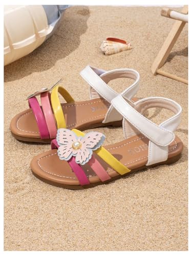 GORGLITTER Girl's Butterfly Pearl Applique Strappy Dress Sandals Cute Open Toe Slide Shoes3