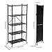 5-Tier Heavy Duty Foldable Metal Rack Storage Shelving Unit with Wheels Moving Easily Organizer Shelves Great for Garage Kitchen Holds up to 1250 lbs Capacity, Black