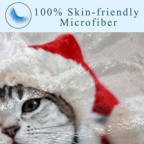 Couverture chaude chat de Noël plaid isolant idéal pique-nique et lit - 4