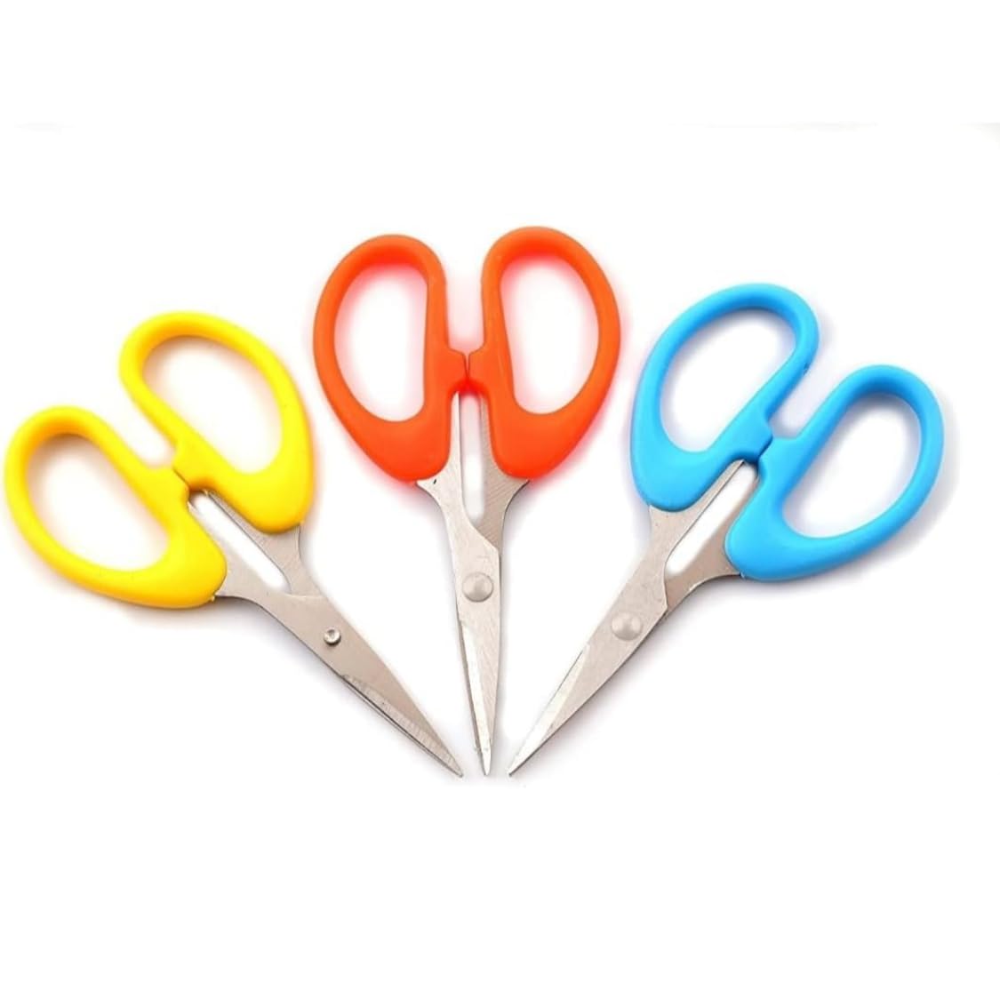 Trendy Stainless Steel Scissor (Pcs Of 3) for Moustache Trimming, for Nose Hair Cutting, for Hair Cut, for Kitchen Multipurpose Size (4 Inch) Color May Very-image-41