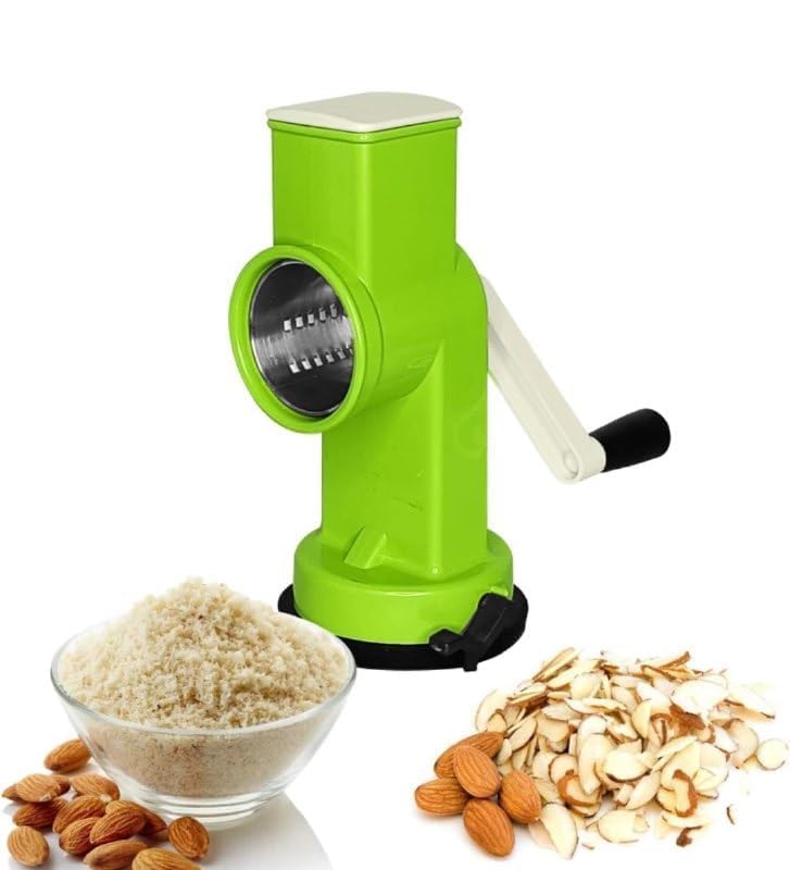 Image of 2-in-1 Badam Slicer & Dry Fruit Grater | Manual Nut & Vegetable Cutter | Stainless Steel Blades | Cheese, Fruits, Almonds, Cashew, Pistachio Chopper | Handheld Multi-Cutter Tool