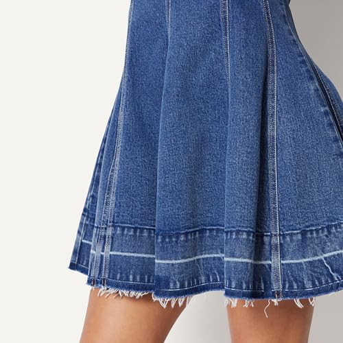 Image of Amazon Essentials Women's Fit & Flare Denim Mini Dress