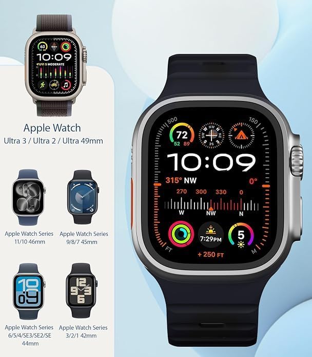 Magnetic Sport Bands for Apple Watch 49mm/46mm/45mm/44mm/42mm, Deep Blue image 2