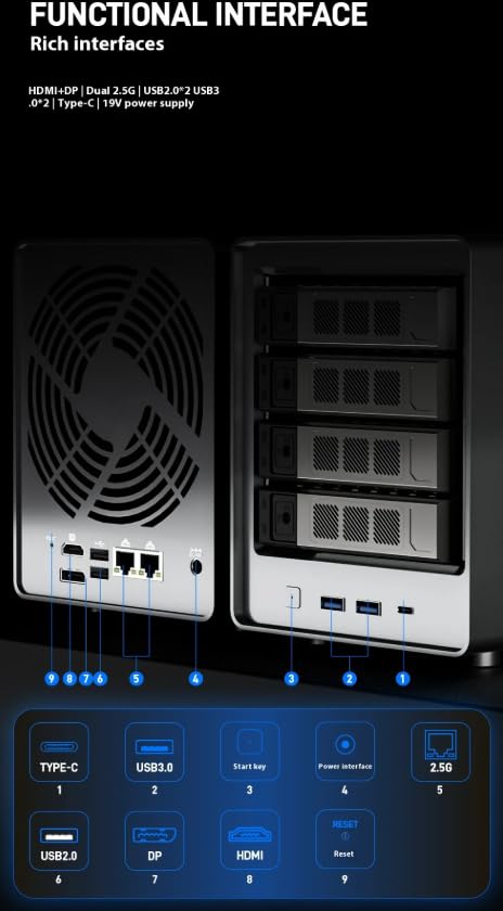 Amazon.co.jp: HKUXZR Mini PC、N150 8-Bay NAS Mini PC Windows 11、4