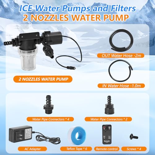 Image of Ice Bath Water Chiller Pump Ice Bath Accessories Kit， Ice Bath Pump， Cold Plunge Kit with External Pump, Filter, Hose, Compatible 300L 500L Chiller & Inflatable Cold Plunge Tub