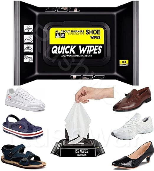 FALONG Shoe Cleaner Wet Wipes For Shoes/Loafers/Sandals/Slippers/Traditional Footwear/Sneakers/White Shoes/Golf-Tennis Shoes/Scrub Off Dirt/Mud/Grass Stains 1 Packs of 80(Ready to Use)
