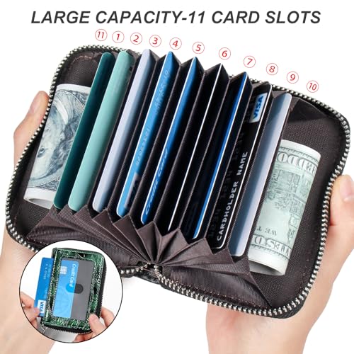 Image of Credit Card Wallet, RFID Card Case Wallet, Zipper Card Cases Holder for Men Women, RFID Blocking, KeyChain Wallet, Compact Size Card Organizer Case for Women