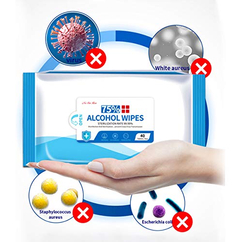 Alcohol Wet Wipes Disinfectant Wipes Portable Hand Alcohol Wipes Towel Disposable Wash Sterilization Disinfection Wipes for Antiseptic Skin Cleaning Care for Home Office Car Indoor - Thumbnail 4