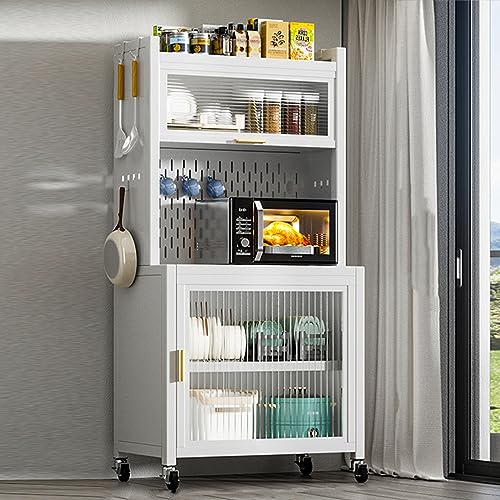 Supports de cuisine avec rangement et étagère micro-ondes