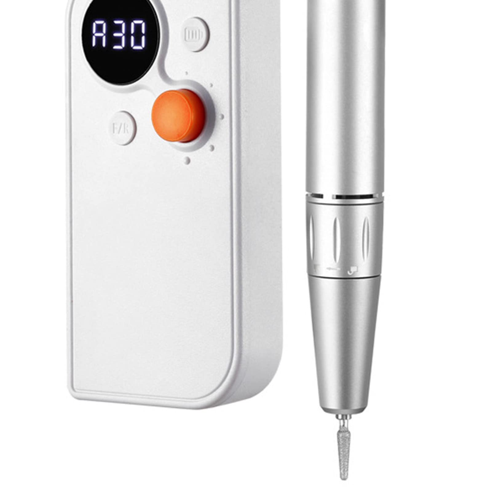 Set di Lucidatrici Per Levigatrice Per Trapano Elettrico Per Unghie - Schermo LED Portatile 0-30000 Giri/min Trapano Per Lima Per Unghie Per Manicure Pedicure Nail Art(bianco)