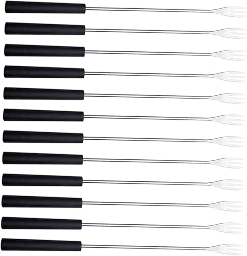 BESTOYARD 12pcs Chocolate Fondue Tenedor Pequeño Tenedor Mango De Acero Inoxidable