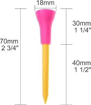 Kofull Tees de Golf Golf Tees Gummi 50pcs-Mixed-Kunststoff-Golf-Tees aus Kunststoff Gummi Golf-Tee 70 mm (2 3/4)83MM