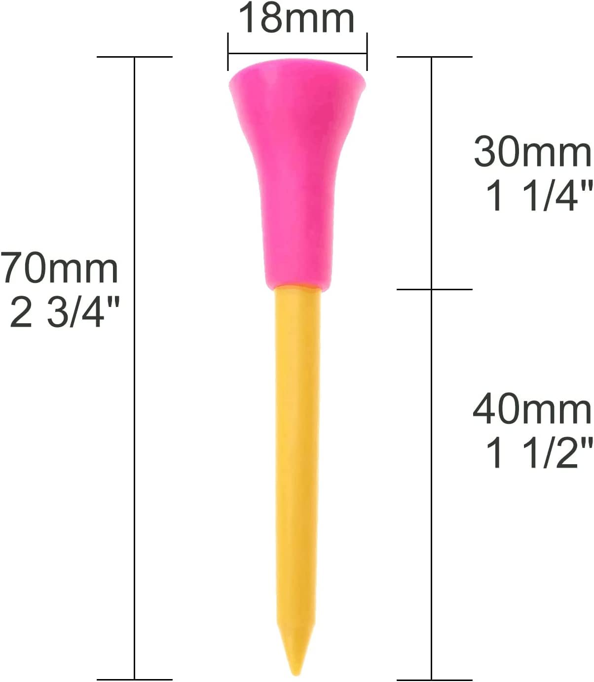 Tee da Golf in Bambù Bianco 1000 Pezzi 54 mm - Perfetti per Golfisti