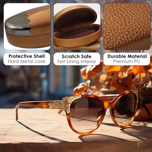 Image of MyEyeglassCase Large Hard Sunglasses Case | fits Large curved Sunglasses, with microfiber bag and cleaning cloth