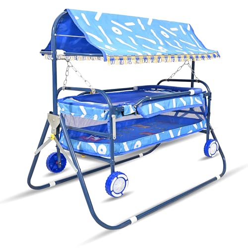 Image of AVANI METROBUZZ Baby Folding Cradle Swings Jhula Palna Comfortable Sleep with Mosquito Net for 0-15 Months Infant & Toddlers Newborn Babies