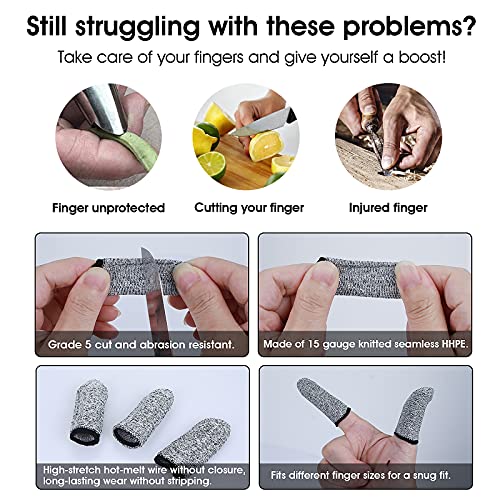 Cobee Schnittfeste Fingerlinge, wiederverwendbar, für Finger, Daumen, Schutzhüllen, atmungsaktiv, für Arbeit, Küche, Garten, Skulptur, 10 Stück