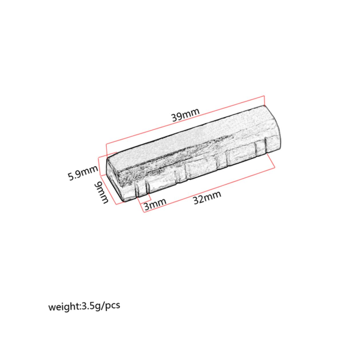 Abaodam Camel Bone Guitar Nuts Saddles Walker Parts for 8-string Bass Guitars Random