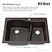 KRAUS Quarza 33-inch Drop-In 60/40 Double Bowl Granite Kitchen Sink in Brown, KGD-442