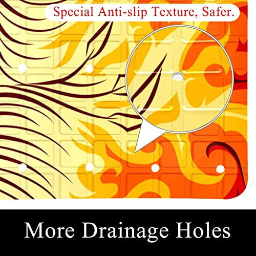 Tapis de bain antidérapant en PVC Phoenix motif oiseau 40x70 cm