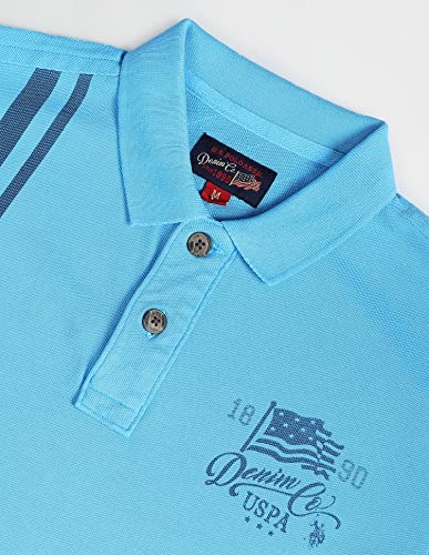 Image of U.S. POLO ASSN. Striped Slim Fit Polo T Shirts for Men - 100% Cotton, Half Sleeves Mens Tshirt