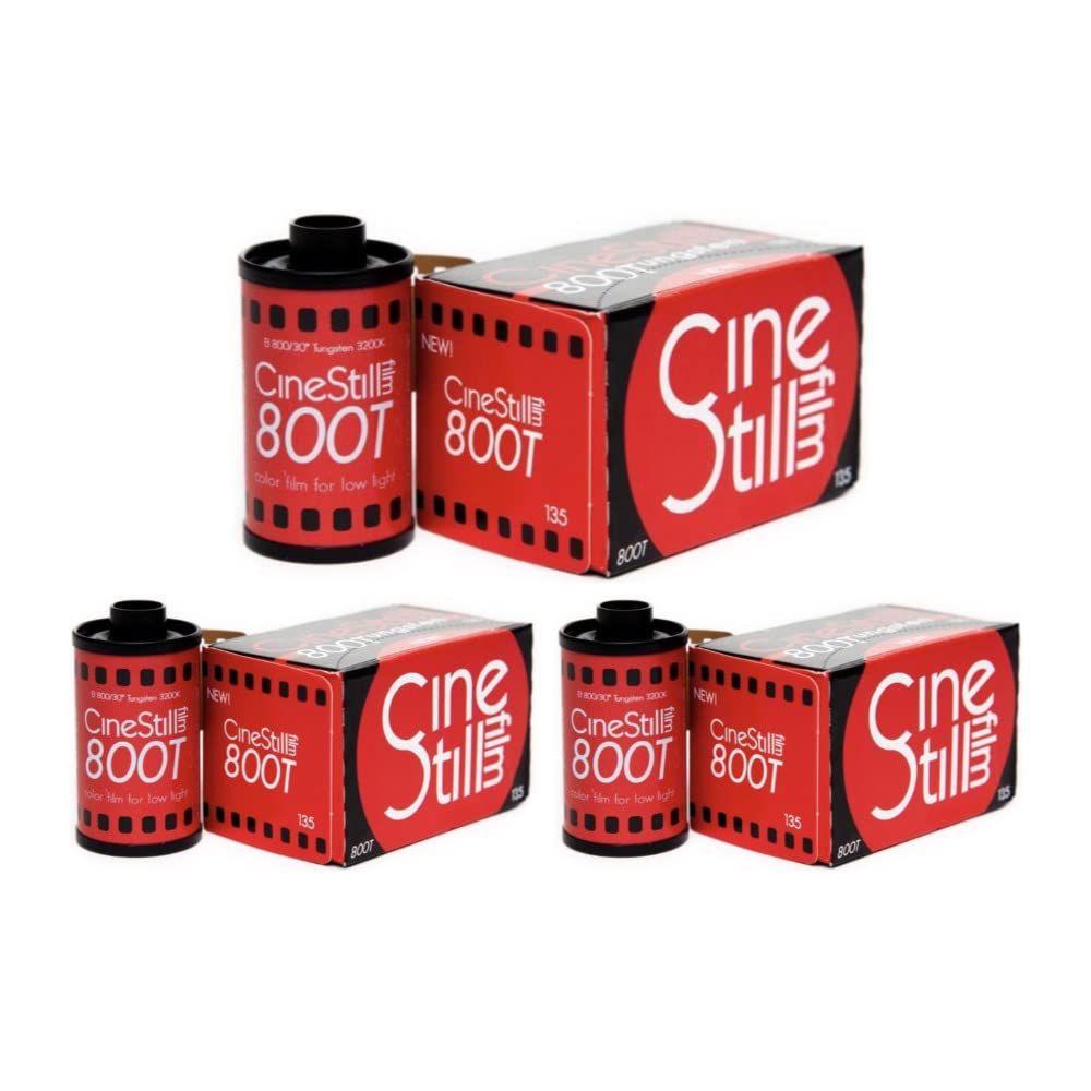 CineStill Film 800Tungsten - Película de 35 mm (paquete de 3) (3 artículos)