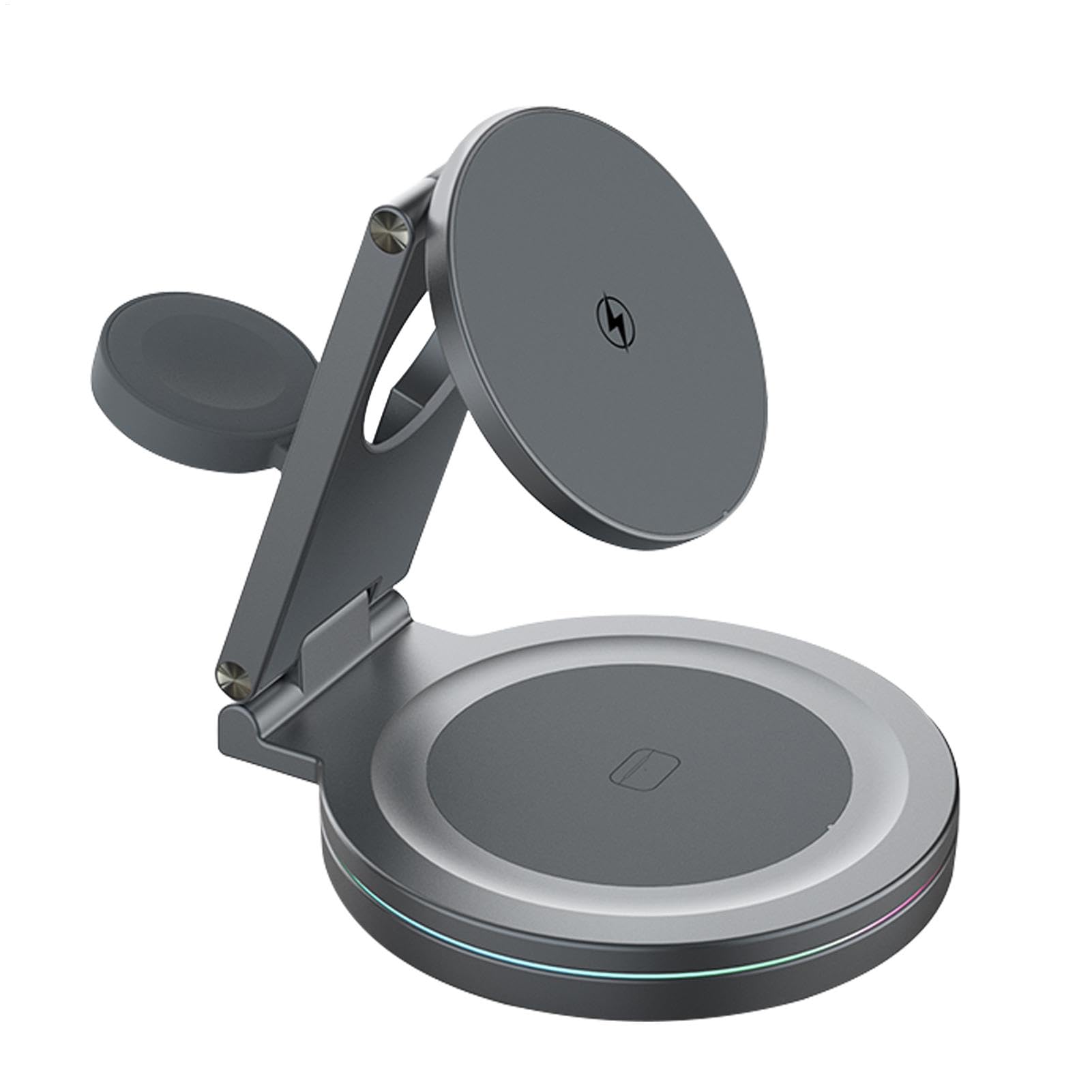 Estación De Recarga Inalámbrica Carga Rápida Magnética | Soporte Carga Inalámbrica 360° Soporte Plegable Portátil para Móvil, Consola, Hogar, Viaje, Bolso, Escritorio, Mesita De