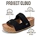 Project Cloud 100% Genuine Leather Platform Sandals Women Footwear-Beach Essentials Summer Wedges with Plush and Soft Insole-Non Slip&Lightweight Wedge Sandals For Women 2026 (Prime,BLACKCROCHET,5.5)