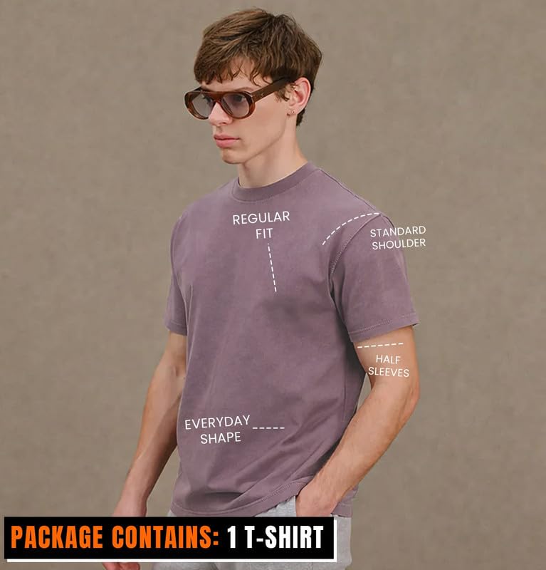 Image of Sleepynuts Men's Regular Fit Round Neck Half Sleeves Solid Casual Wear T-Shirt