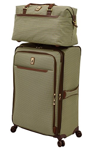 LONDON FOG Cambridge II 20-Inch Duffel Bag, Olive Houndstooth