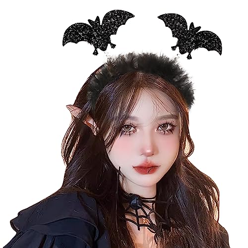 Qchomee 5Pcs Bat Headpiece Halloween Devil Spider Headband Bat Animal Headdress Fancy Dress Party Favour Props Cosplay Costume Hair Accessories Headwear Dress Up Favors Accessories for Carnival - Image 2