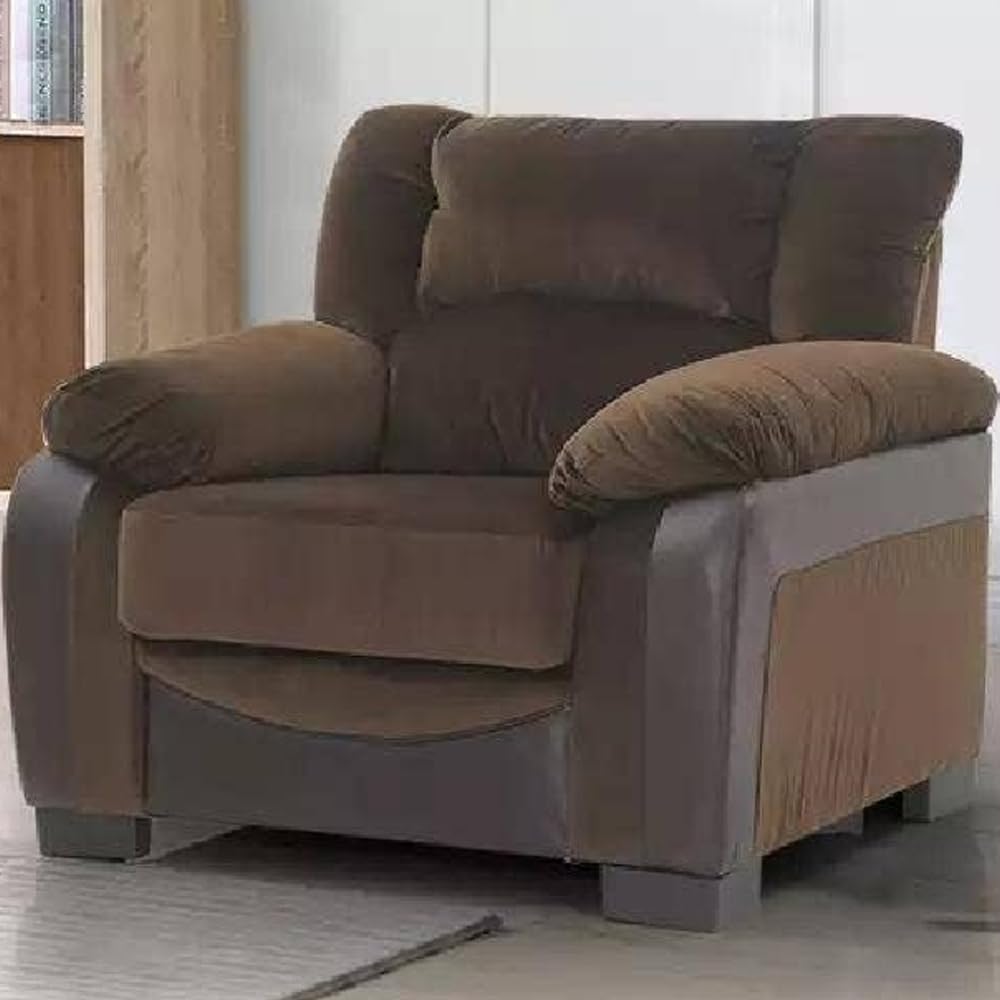 Royaloak Lux Malaysia Fabric Sofa Single Seater | 1 Seater Sofa | Dark Grey Sofa | Velvet Fabric | Dual Tone Upholstery | Pocket Spring for Extra Comfort |Back Support | Sofa 1 Seater-picture-27