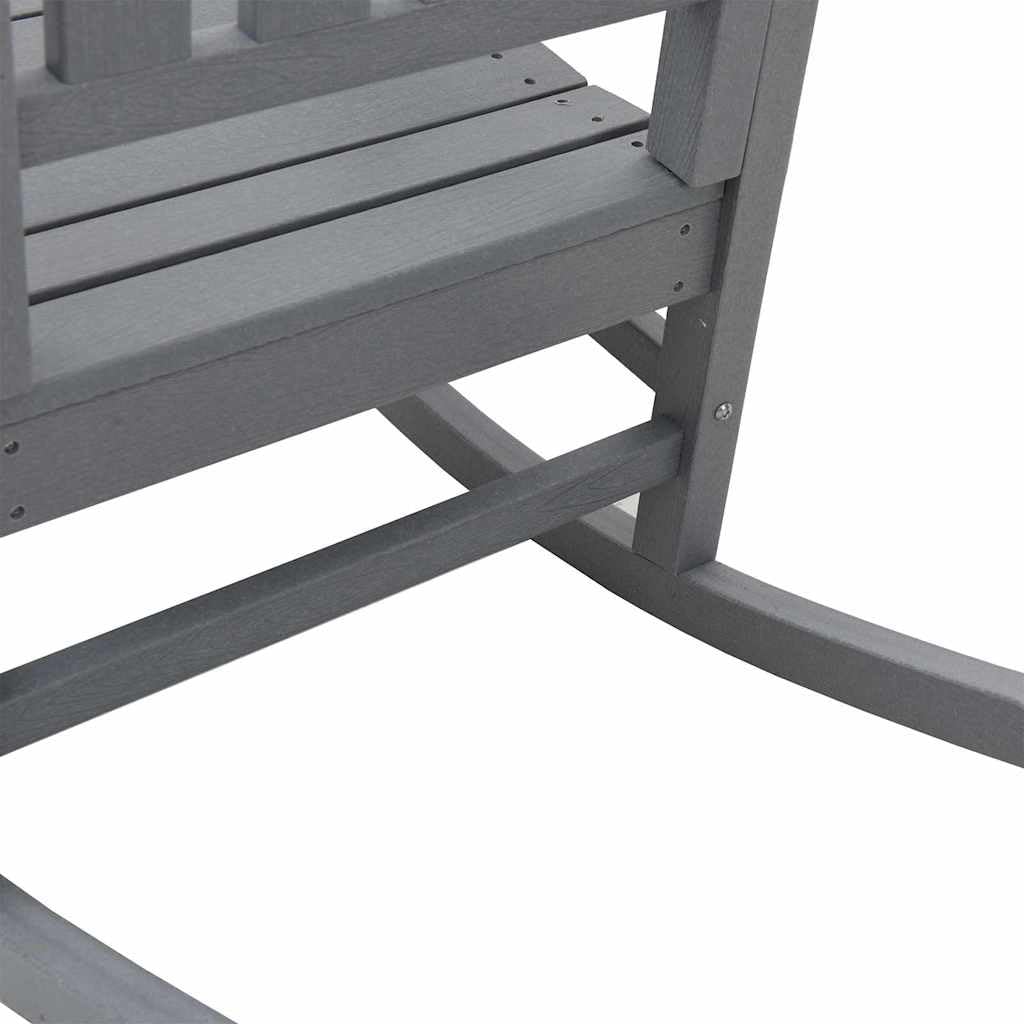 vidaXL Schaukelstuhl für den Garten Hellgrau 92 x 70 x 108cm HDPE, Garten und Terrasse, Moderne Möbel, ergonomischer Sitz, wetterfester Schaukelstuhl, Cooler Lounger