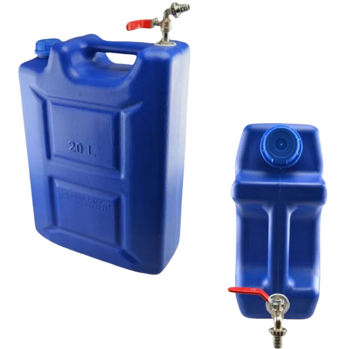 Bidón de agua de 20 l de plástico, depósito de agua con grifo, bidón de agua potable, depósito de agua, bidón de plástico, para casa, jardín, coche y camping, etc., cierre hermético