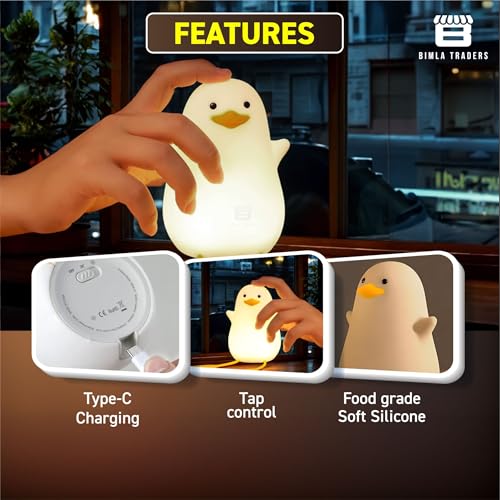 Image of Cute Duck Night Lamp, Gifts for Women Teen Girls Baby, Kigs Seagull Night Light, Silicone Duck for Children Toddler
