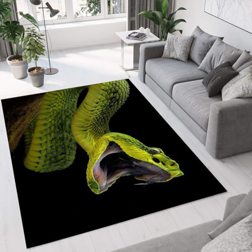 Tapis poils courts vert olive 90x150 cm lavable et antidérapant