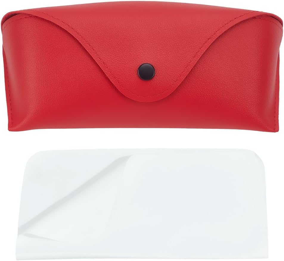 CREATCABIN Slim Glasses Case PU Leather Sunglasses Case Bag Portable Travel Eyeglasses Spectacle Holder Pouch Cover Lightweig
