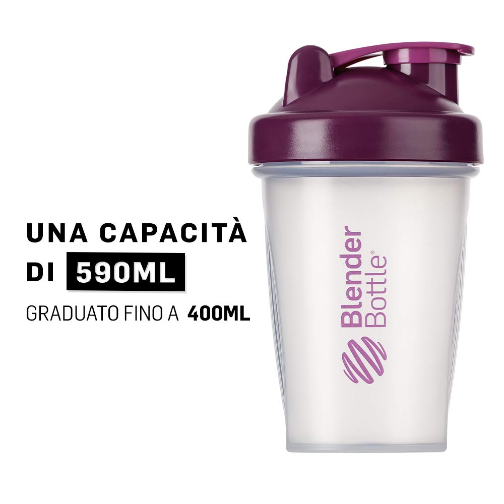 BlenderBottle Classic Botella de agua | Botella mezcladora de batidos de proteínas | con batidor Blenderball | libre de BPA | 590ml - blanco - 4
