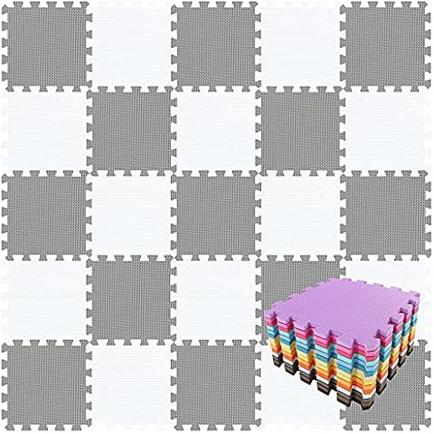qqpp Alfombra Puzzle Bebe 18 Piezas Blanco & Gris Cover