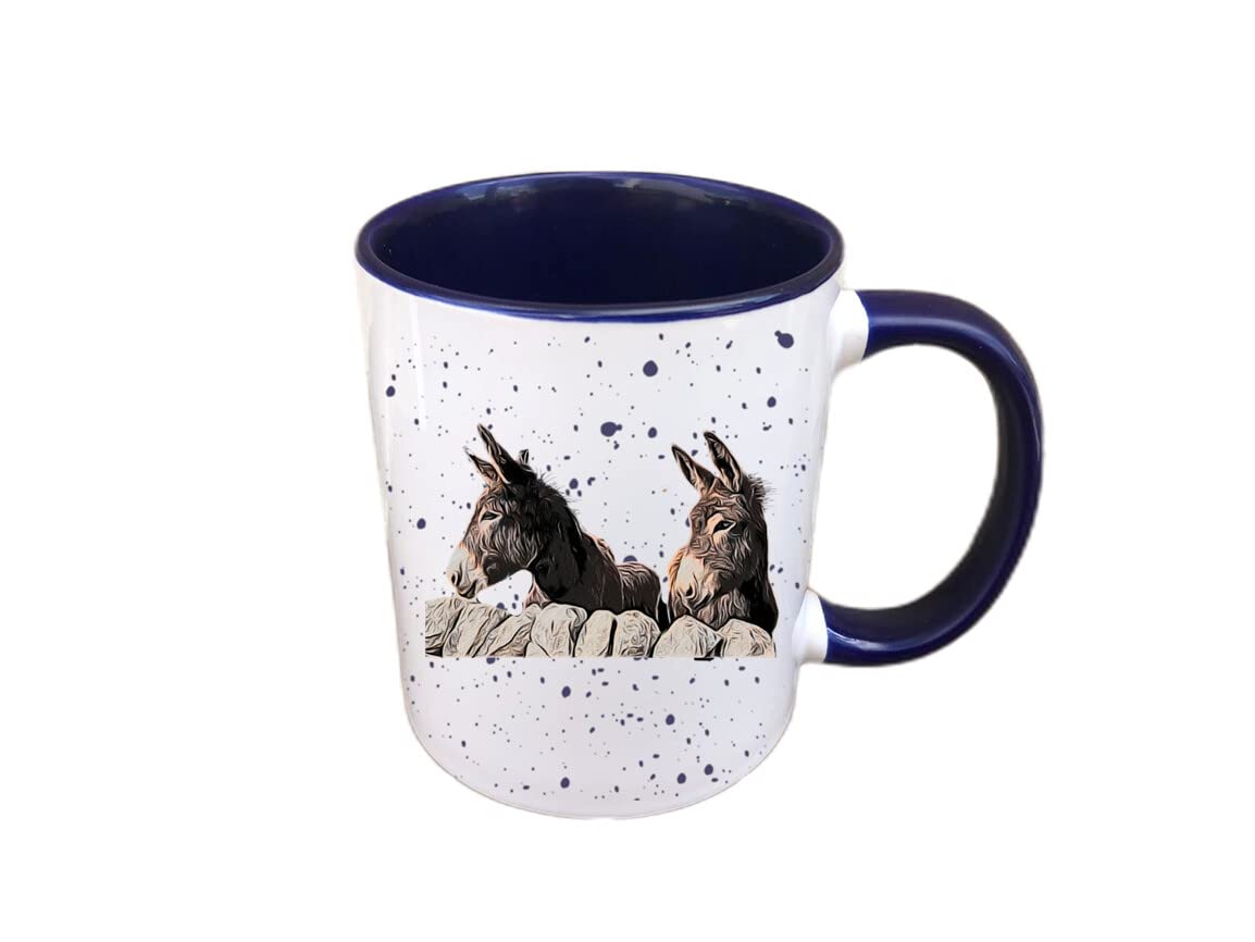 Personalised Name Farm Animal Donkey Mug - Gift for farmers and smallholders - Country Living - Farmhouse Decor and Homeware (Red)