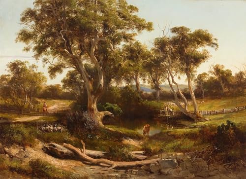 Impression sur toile Louis Buvelot 60x90 cm, reproduction d'art élégante pour salon moderne