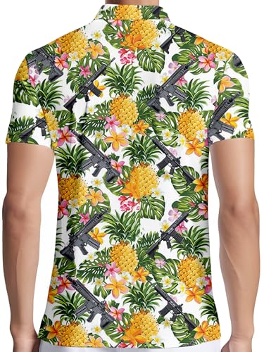 Image of PAGYMO Funny Golf Shirts for Men Crazy Printed Pattern Novelty Moisture Wicking Performance Mens Polo Shirt