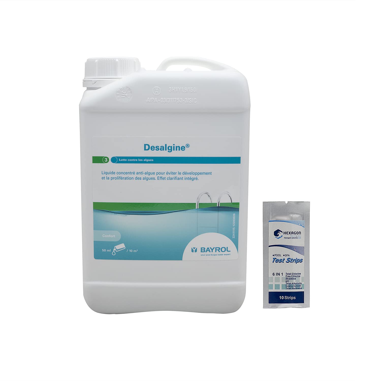BAYROL DESALGIN Classic Liquide - 3L | Anti-Algues Préventif + 10 Tests HPS OFFERTS 6 en 1
