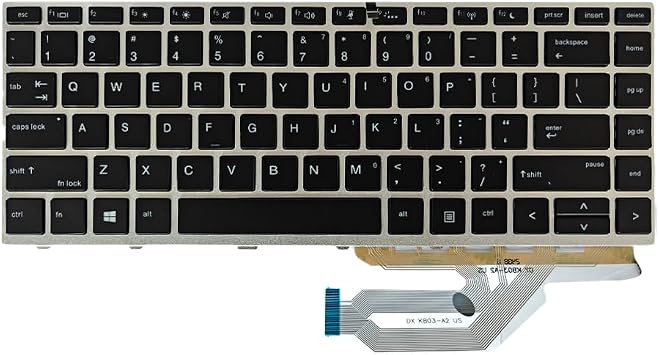 New Keyboard Compatible with HP Probook 430 G5 440 G5 445 G5 L01071-001 with Backlit Frame US Black