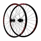 Roues de vélo : compatibles avec les VTT 26, 27,5 et 29 pouces. Jante double couche en alliage d'aluminium à rivets. Hauteur : 21 mm, largeur intérieure : 19 mm, largeur extérieure : 25 mm. Largeur de pneu compatible : 1,25 à 2,125 pouces.