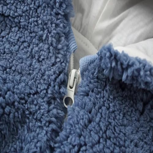 Image of Baby Bucket Single Zip Warm Fleece Hooded Romper for Baby Boy Girl