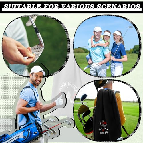 Hosuly 2 Pcs 22\" x 44\" Golf Caddy Towel Large Caddie Style Golf Towel Design Caddy Towel for Men Golf Sport Towels with Clip for Golf Bags Golf Gifts