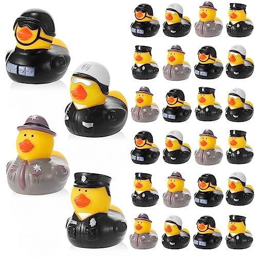 100 Pcs Deekin Police Rubber Ducks 2 Inch Party Favors Toys Robbers Party Decorations for Police Birthday Favors