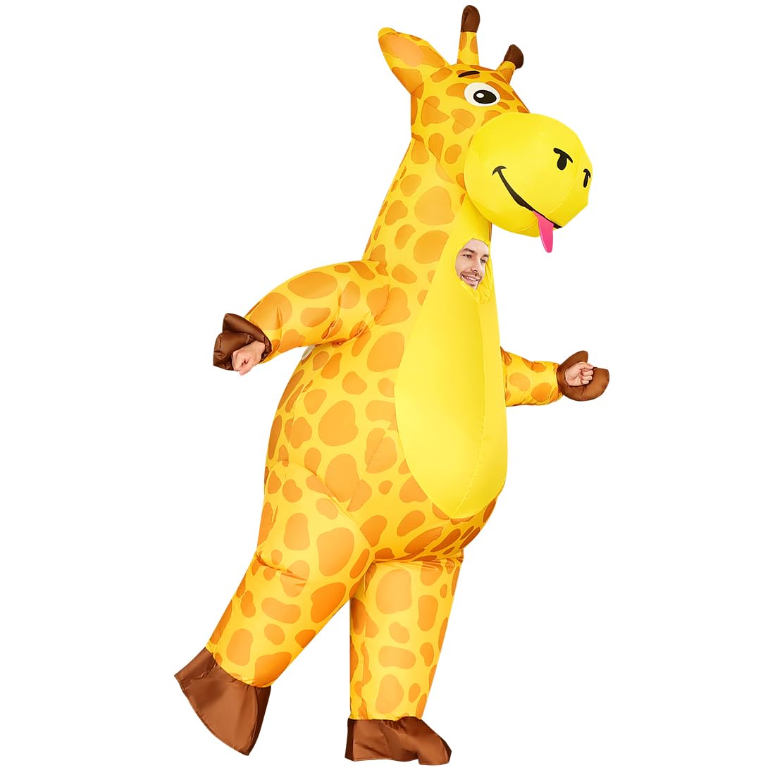 GOOSH Costume gonfiabile da giraffa per adulti, tuta intera per Halloween, tessuto traspirante, leggero e flessibile per cosplay, sfilate